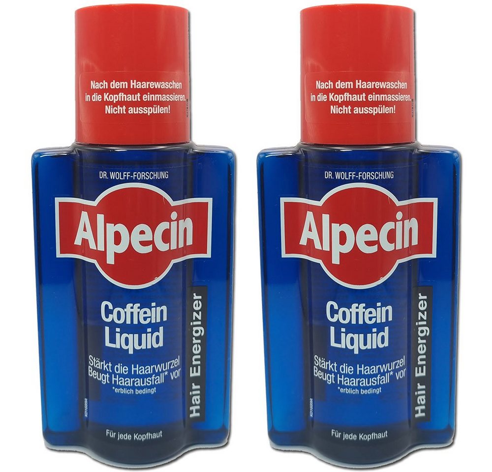 Alpecin Haarpflege-Set Haarwasser Coffein Liquid, 2 x 200ml, 2-tlg., Vermeidung von Haarverlust Unterstützung des Haarwachstums von Alpecin
