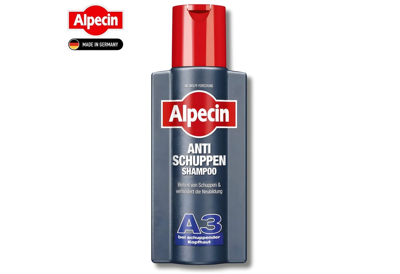 Alpecin Haarshampoo Anti Schuppen A3, 250 ml, Befreit von Schuppen & verhindert die Neubildung von Alpecin