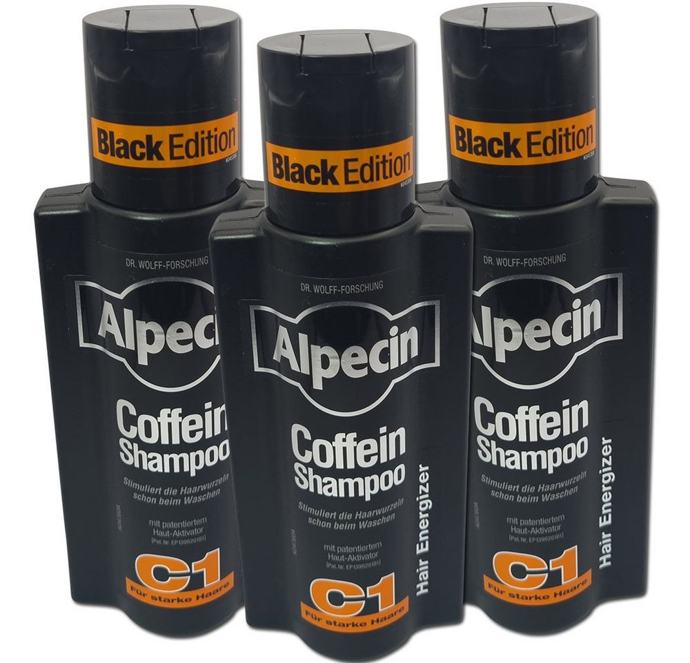 Alpecin Haarshampoo Shampoo Coffein C1 Black Edition, 3 x 250ml, 3-tlg. von Alpecin