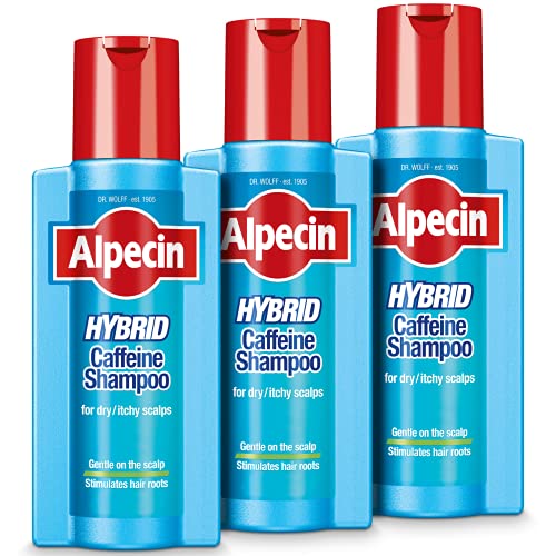 Alpecin Hybrid Shampoo 3x 250ml | Natürliches Haarwachstumsshampoo für empfindliche und trockene Kopfhaut | Energizer für kräftiges Haar | Haarpflege für Männer Made in Germany von Alpecin