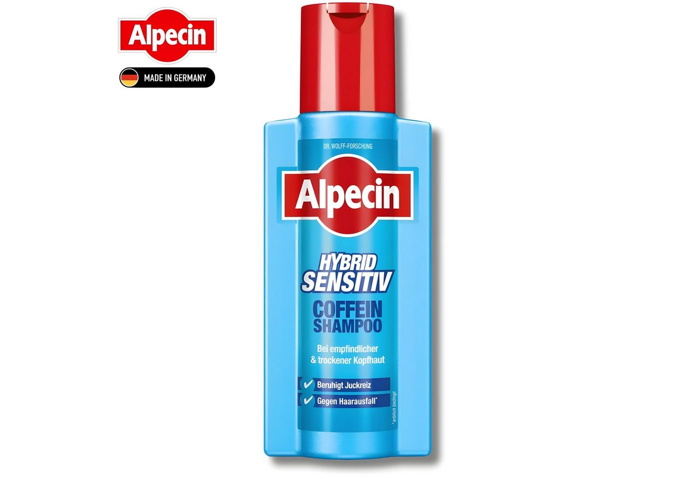 Alpecin Kopfhaut-Pflegeshampoo Hybrid Sensitive Coffein, 250 ml, Beruhigt Juckreiz & Gegen Haaraufall von Alpecin