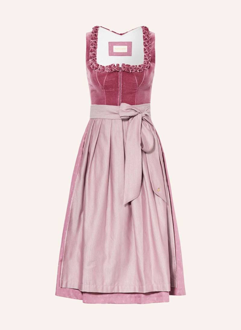 Alpenherz Dirndl Josephine Mit Rüschen Und Samt rosa von AlpenHERZ
