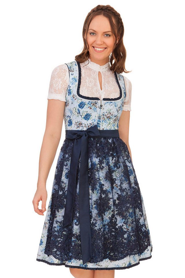 Alpenfee Tracht Dirndl Midi Dirndl 2tlg. - IDA - blau von Alpenfee Tracht