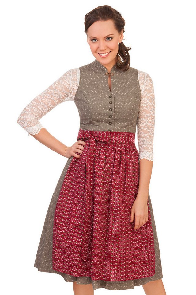 Alpenfee Tracht Dirndl Midi Dirndl 2tlg. - NORA - oliv von Alpenfee Tracht