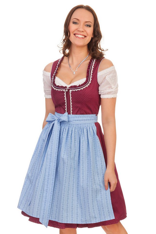 Alpenfee Tracht Dirndl Midi Dirndl 2tlg. - YVONNA - beere von Alpenfee Tracht