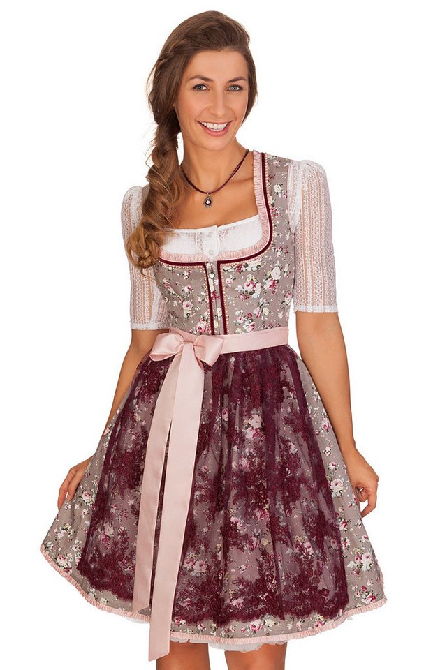 Alpenfee Tracht Dirndl Mini Dirndl 2tlg. - FLORI - grau von Alpenfee Tracht