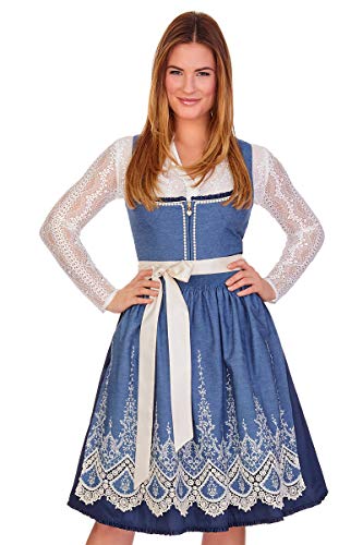 Alpenfee Midi Dirndl 2tlg. - NEVA - jeansblau von Alpenfee