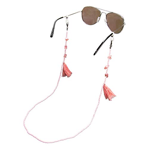 Alpenflüstern Brillenkette Boho - Sonnenbrillenkette, Maskenkette, Kette für Sonnenbrille (rosa-rosé) DHK289 von Alpenflüstern