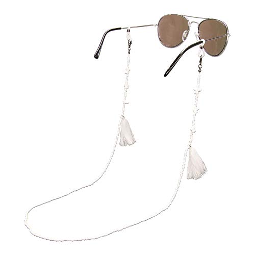Alpenflüstern Brillenkette Boho - Sonnenbrillenkette, Maskenkette, Kette für Sonnenbrille (weiß) DHK289 von Alpenflüstern
