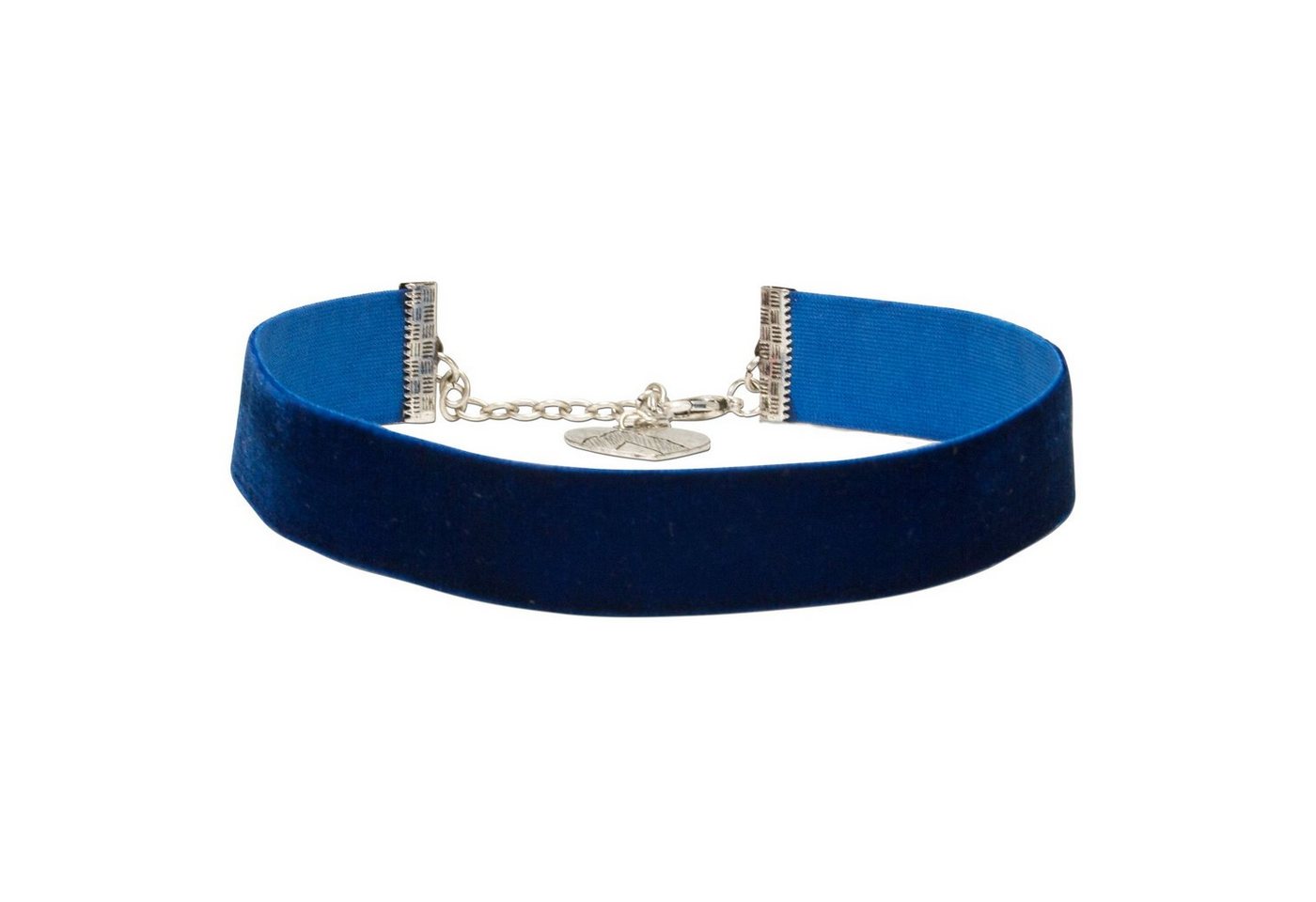 Alpenflüstern Choker Trachten-Samt-Kropfband breit (blau), - Trachtenkette enganliegend, Kropfkette elastisch, eleganter Damen-Trachtenschmuck, Samtkropfband von Alpenflüstern