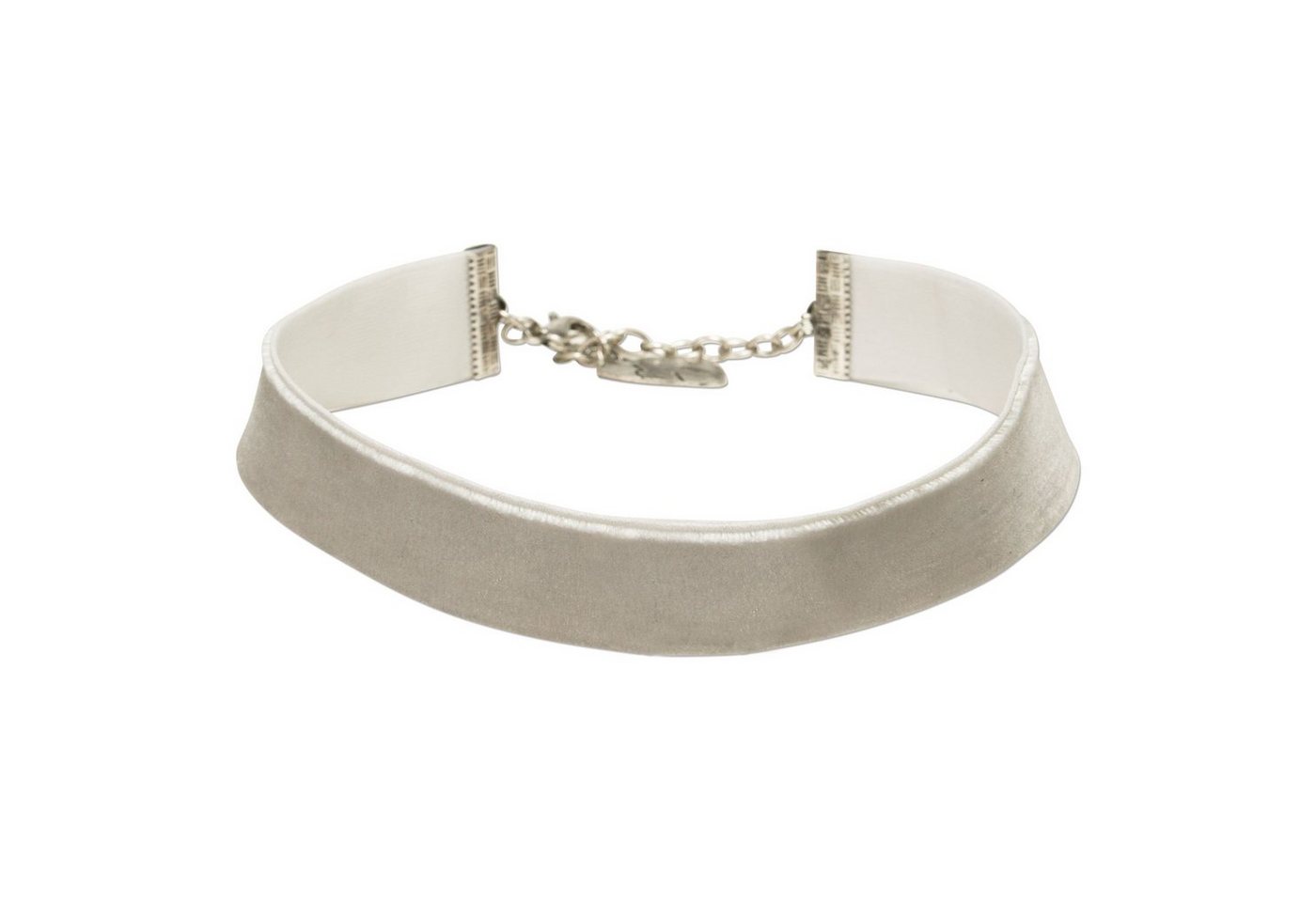 Alpenflüstern Choker Trachten-Samt-Kropfband breit (grau), - Trachtenkette enganliegend, Kropfkette elastisch, eleganter Damen-Trachtenschmuck, Samtkropfband von Alpenflüstern