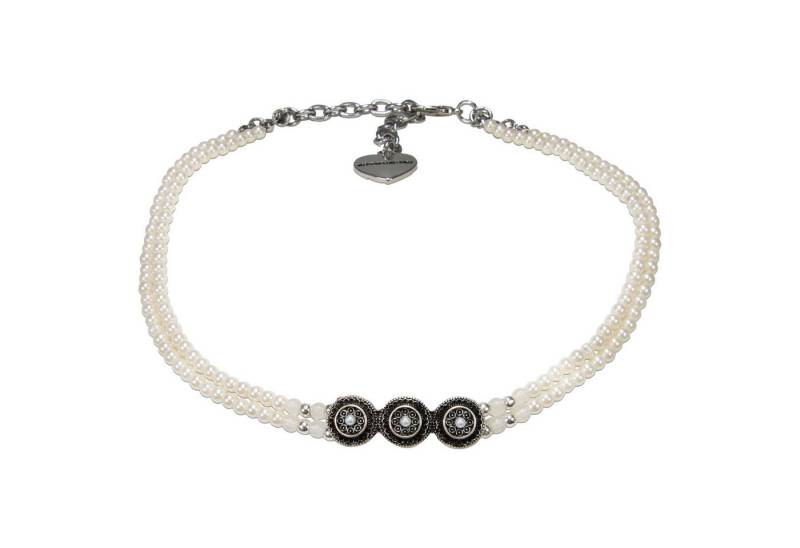 Alpenflüstern Collier Filigran Trachten- Perlen-Kropfkette Magda (creme-weiß), - elegante Trachtenkette - nostalgischer Damen-Trachtenschmuck, filig von Alpenflüstern