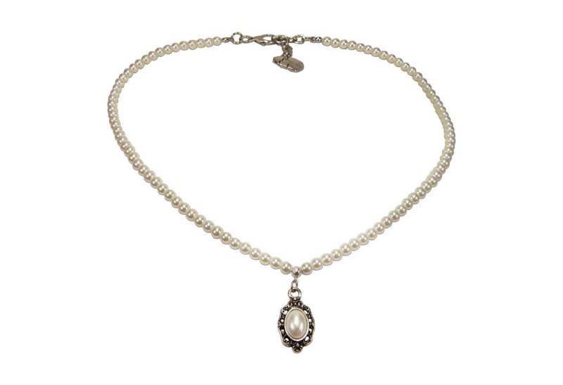 Alpenflüstern Collier Perlen-Trachtenkette Trachtenstein (creme-weiß), - Damen-Trachtenschmuck Dirndlkette von Alpenflüstern