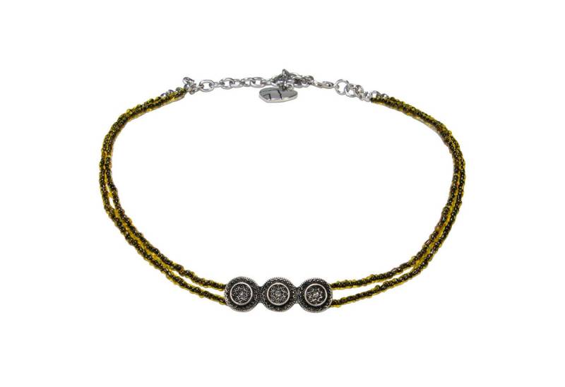 Alpenflüstern Collier Trachten-Mini-Perlen-Kropfkette Magda (grün), - elegante Trachtenkette - nostalgischer Damen-Trachtenschmuck, filig von Alpenflüstern