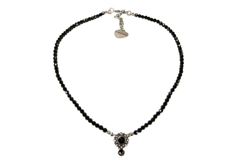 Alpenflüstern Collier Trachten-Perlen-Halskette Helena (schwarz), - elegante Trachtenkette - nostalgischer Damen-Trachtenschmuck, filig von Alpenflüstern