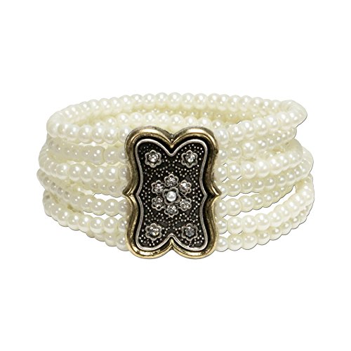 Alpenflüstern Perlen-Trachten-Armband Minna - elastische mehrreihige Trachten-Armkette mit Mittelteil Bicolor-Farben, nostalgischer Damen-Trachtenschmuck, Perlenarmband Creme-weiß DAB046 Alpenflüstern Perlen-Trachten-Armband Minna - elastische mehrreihige Trachten-Armkette mit Mittelteil Bicolor-Farben, nostalgischer Damen-Trachtenschmuck, Perlenarmband Creme-weiß DAB046 von Alpenflüstern
