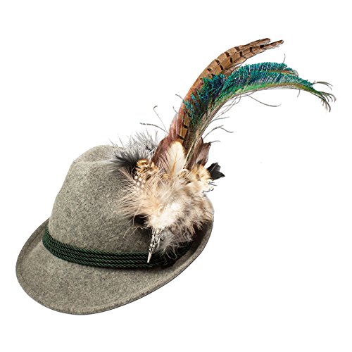 Alpenflüstern Filzhut Trachtenhut Pfauenfeder grau ADV027 von Alpenflüstern