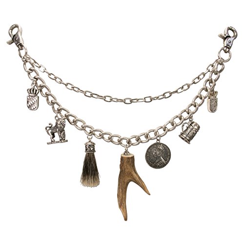 Alpenflüstern Trachten-Charivari Xaver - Hochwertiger Herren-Trachtenschmuck mit Trophäen-Anhängern für die Lederhose, echtes Hirschhorn, (antik-silber-farben) HCH001 Alpenflüstern Trachten-Charivari Xaver - Hochwertiger Herren-Trachtenschmuck mit Trophäen-Anhängern für die Lederhose, echtes Hirschhorn, (antik-silber-farben) HCH001 von Alpenflüstern