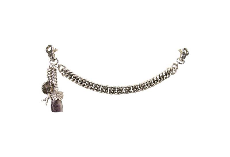 Alpenflüstern Kette mit Anhänger Trachten-Charivari Moritz (antik-silber-farben), - Hochwertiger Herren-Trachtenschmuck mit Trophäen-Anhängern für die L von Alpenflüstern