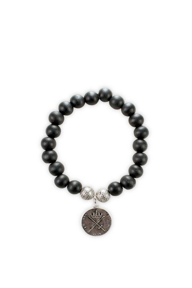 Alpenflüstern Ketten und Armband Set Herren Armband - MÜNZE - schwarz von Alpenflüstern