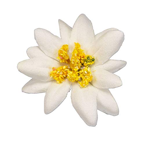 Alpenflüstern Pin Edelweiss-Stoffblüte creme-weiß API117 von Alpenflüstern