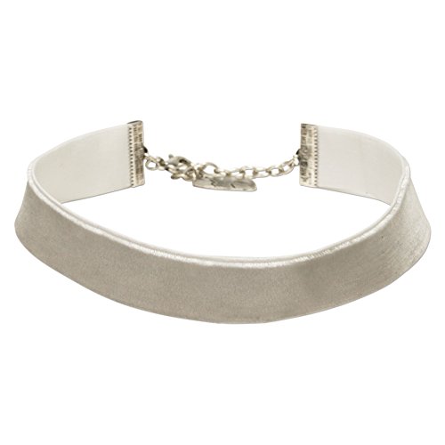 Alpenflüstern Trachten-Samt-Kropfband breit - Trachtenkette enganliegend, Kropfkette elastisch, eleganter Damen-Trachtenschmuck, Samtkropfband grau DHK199 Alpenflüstern Trachten-Samt-Kropfband breit - Trachtenkette enganliegend, Kropfkette elastisch, eleganter Damen-Trachtenschmuck, Samtkropfband grau DHK199 von Alpenflüstern