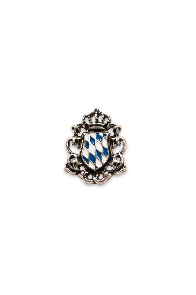 Alpenflüstern Trachtenweste Ansteck-Pin - WAPPEN BLAU-WEISS - silber antik von Alpenflüstern