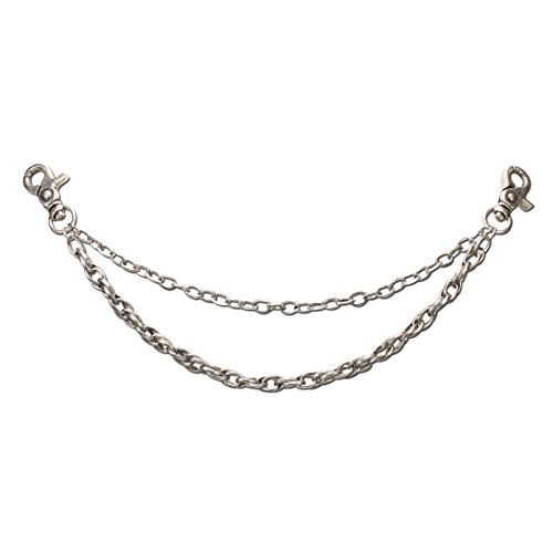 Alpenflüstern Trachten-Charivari-Kette - Hochwertiger Herren-Trachtenschmuck für Trophäen-Anhänger für die Lederhose (antik-silber-farben) HCH006 von Alpenflüstern