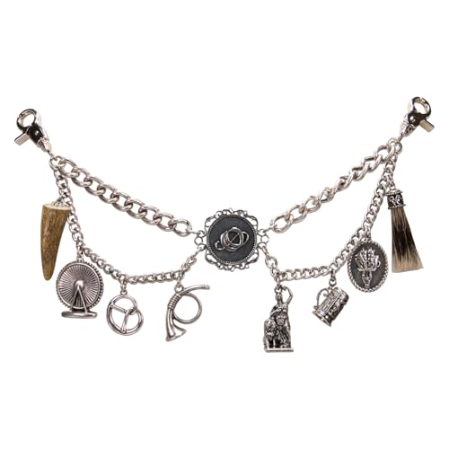 Alpenflüstern Trachten-Charivari Oktoberfest München - Hochwertiger Herren-Trachtenschmuck mit Trophäen-Anhängern für die Lederhose (antik-silber-farben) HCH040 von Alpenflüstern