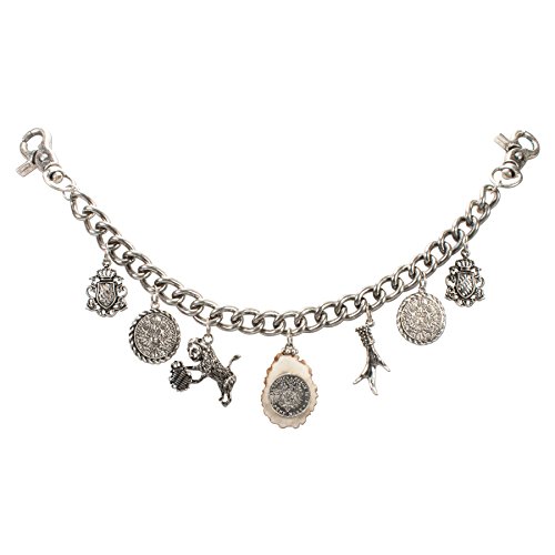 Alpenflüstern Trachten-Charivari Victor - Hochwertiger Herren-Trachtenschmuck mit Trophäen-Anhängern für die Lederhose, echtes Hirschhorn, (antik-silber-farben) HCH026 Alpenflüstern Trachten-Charivari Victor - Hochwertiger Herren-Trachtenschmuck mit Trophäen-Anhängern für die Lederhose, echtes Hirschhorn, (antik-silber-farben) HCH026 von Alpenflüstern