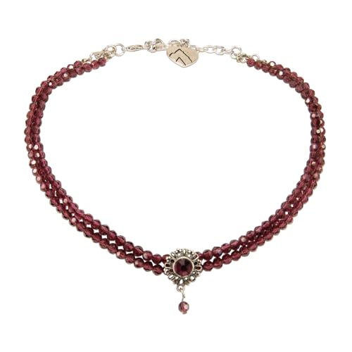 Alpenflüstern Trachten Glamour-Kropfkette Helena - Perlen Halskette, Trachtenkette, eleganter Damen-Trachtenschmuck, Dirndlkette (beere) DHK333 von Alpenflüstern