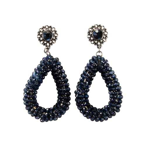 Alpenflüstern Trachten Glamour-Ohrhänger Perlen- Tropfen Helena mit Ohrstecker - Damen-Trachtenschmuck, Trachten-Ohrringe (blau) DOR066 von Alpenflüstern