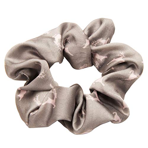 Alpenflüstern Trachten Haargummi Scrunchie Hirsch - Haarschmuck, Haarband fürs Dirndl (grau, rosa Hirsche) ADV120 von Alpenflüstern