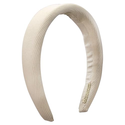 Alpenflüstern Trachten-Haarreif Babycord - Damen Haarschmuck, Haarband rutschfest fürs Dirndl (creme-weiß) ADV151 von Alpenflüstern