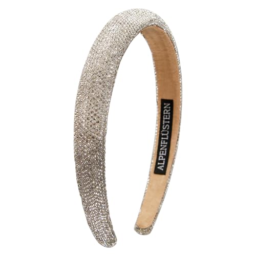 Alpenflüstern Trachten-Haarreif Glitzer breit - Damen Haarschmuck, Haarband rutschfest fürs Dirndl (klar) ADV149 von Alpenflüstern