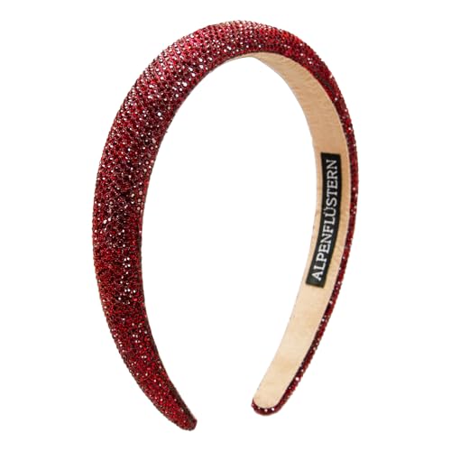 Alpenflüstern Trachten-Haarreif Glitzer breit - Damen Haarschmuck, Haarband rutschfest fürs Dirndl (rot) ADV149 von Alpenflüstern