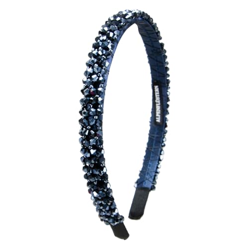 Alpenflüstern Trachten-Haarreif Glitzerperlen schmal - Damen Haarschmuck, Haarband rutschfest fürs Dirndl (blau) ADV150 von Alpenflüstern