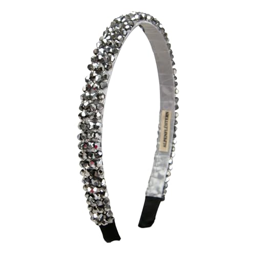 Alpenflüstern Trachten-Haarreif Glitzerperlen schmal - Damen Haarschmuck, Haarband rutschfest fürs Dirndl (grau) ADV150 von Alpenflüstern