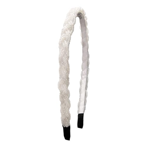 Alpenflüstern Trachten-Haarreif Perlen Flechtoptik - Damen Haarschmuck geflochten, Haarband rutschfest fürs Dirndl ADV138 (weiß) von Alpenflüstern