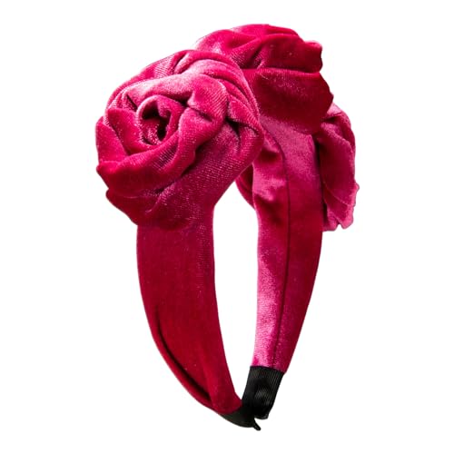 Alpenflüstern Trachten-Haarreif Samt Blüten - Damen Haarschmuck rutschfest, Haarband fürs Dirndl (pink-fuchsia) ADV146 von Alpenflüstern