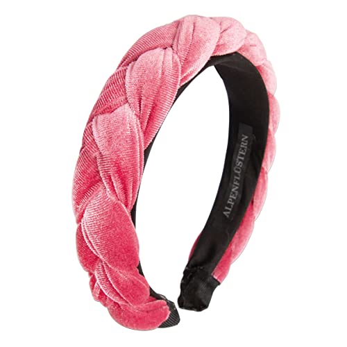 Alpenflüstern Trachten-Haarreif Samt Flechtoptik - Damen Haarschmuck rutschfest, Haarband geflochten fürs Dirndl (rosa-rosé) ADV132 von Alpenflüstern