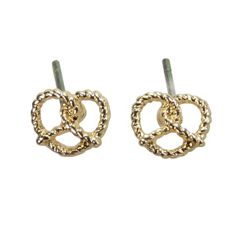 Alpenflüstern Trachten-Ohrstecker Breze mini - Damen-Trachtenschmuck, Trachten-Ohrringe, Brezel im Twist Look (gold-farben) DOR064 von Alpenflüstern