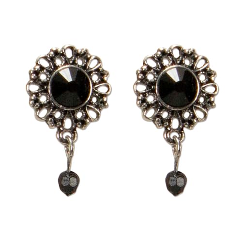 Alpenflüstern Trachten-Ohrstecker Helena - Damen-Trachtenschmuck, Trachten-Ohrringe (schwarz) DOR052 von Alpenflüstern