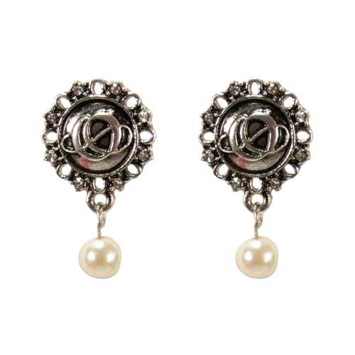 Alpenflüstern Trachten-Ohrstecker Oktoberfest Logo - Damen-Trachtenschmuck, Trachten-Ohrringe (creme-weiß) DOR073 von Alpenflüstern