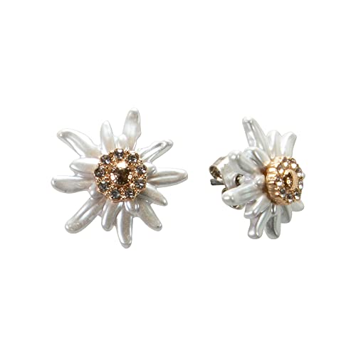 Alpenflüstern Trachten-Ohrstecker Strass-Edelweiß Greta mini - Damen-Trachtenschmuck, Trachten-Ohrringe mit Strass-Steinen (bicolor) DOR054 von Alpenflüstern