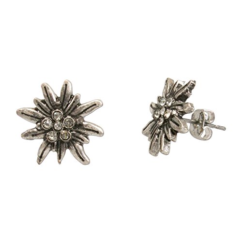 Alpenflüstern Trachten-Ohrstecker Strass-Edelweiß mini - Damen-Trachtenschmuck, Trachten-Ohrringe antik-silber-farben mit Strass-Steinen (klar-kristall) DOR033 Alpenflüstern Trachten-Ohrstecker Strass-Edelweiß mini - Damen-Trachtenschmuck, Trachten-Ohrringe antik-silber-farben mit Strass-Steinen (klar-kristall) DOR033 von Alpenflüstern
