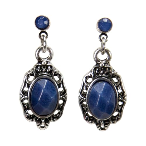 Alpenflüstern Trachten-Ohrstecker Trachtenstein - Damen-Trachtenschmuck, Trachten-Ohrringe (blau) DOR068 von Alpenflüstern