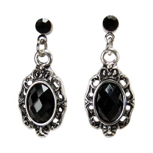 Alpenflüstern Trachten-Ohrstecker Trachtenstein - Damen-Trachtenschmuck, Trachten-Ohrringe (schwarz) DOR068 von Alpenflüstern