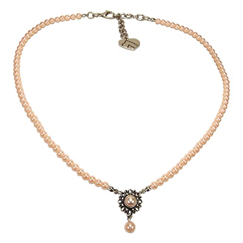 Alpenflüstern Trachten-Perlen-Halskette Helena - elegante Trachtenkette - nostalgischer Damen-Trachtenschmuck, filigrane Dirndlkette (rosa-rosé) DHK318 von Alpenflüstern