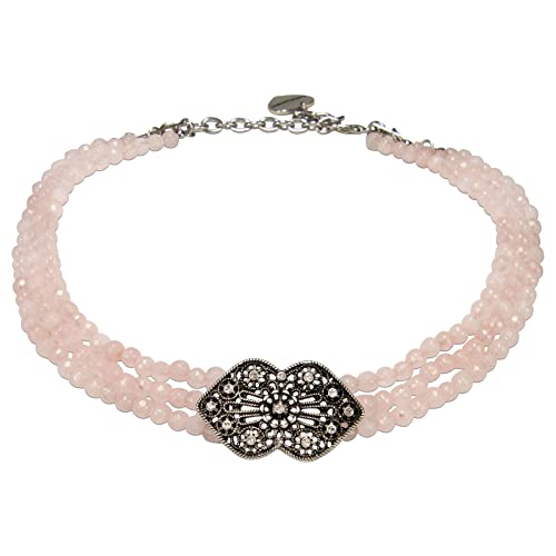 Alpenflüstern Trachten-Perlen-Kropfkette Lissy - elegante Trachtenkette - nostalgischer Damen-Trachtenschmuck, filigrane Dirndlkette (rosa-rosé) DHK317 von Alpenflüstern